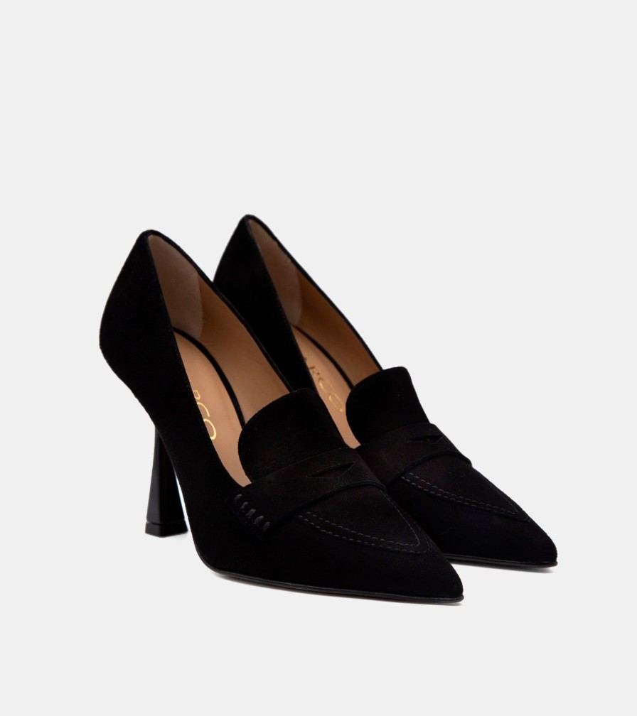 Pumps CRISPI | Black Suede Decollete