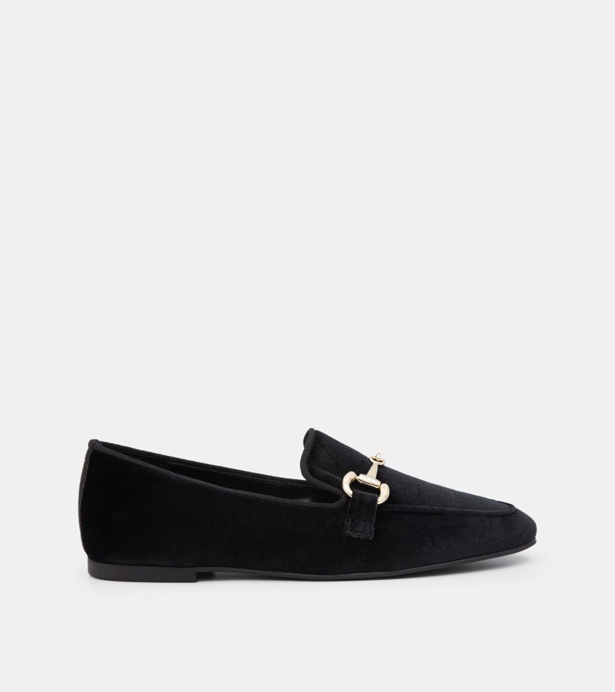 Moccasins ESTER | Black Velvet Loafers