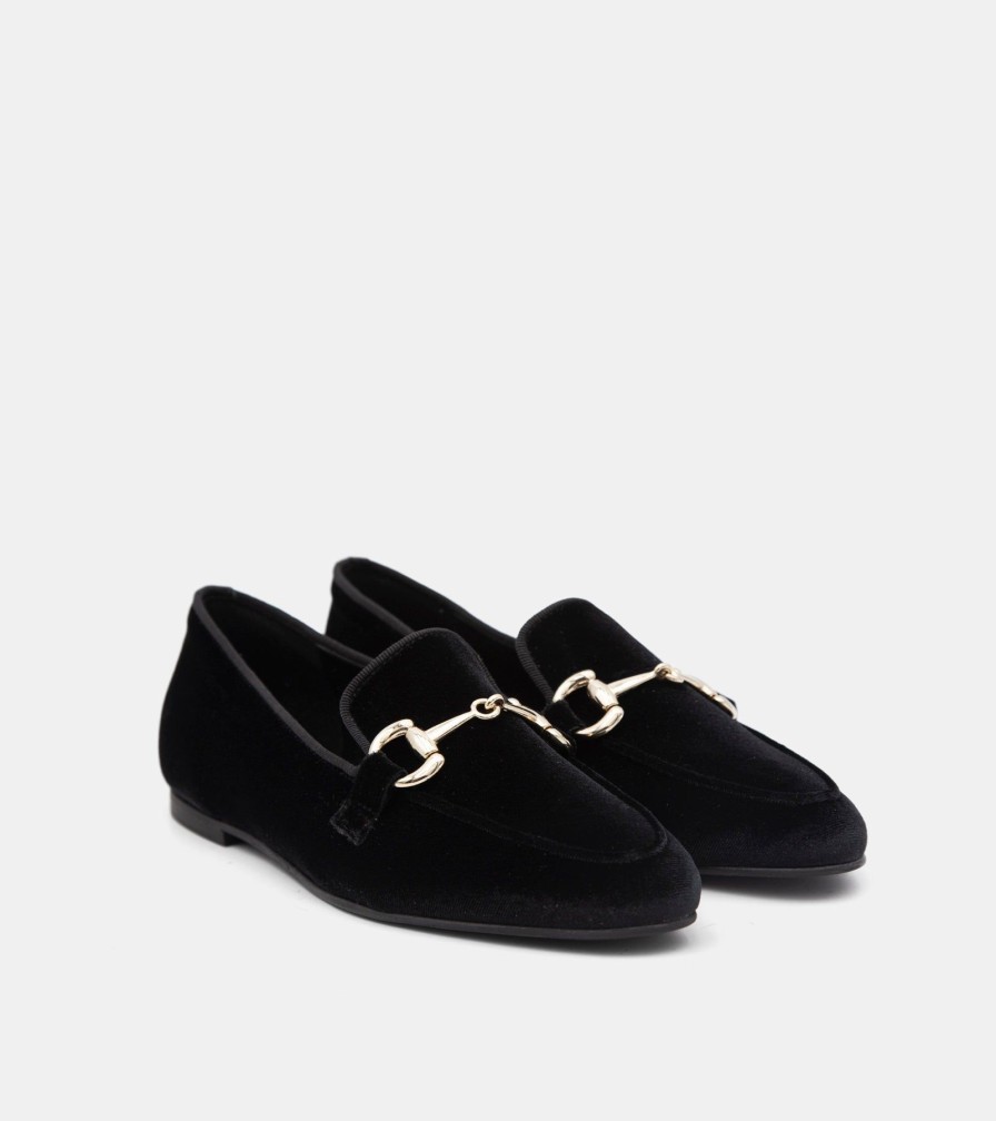 Moccasins ESTER | Black Velvet Loafers