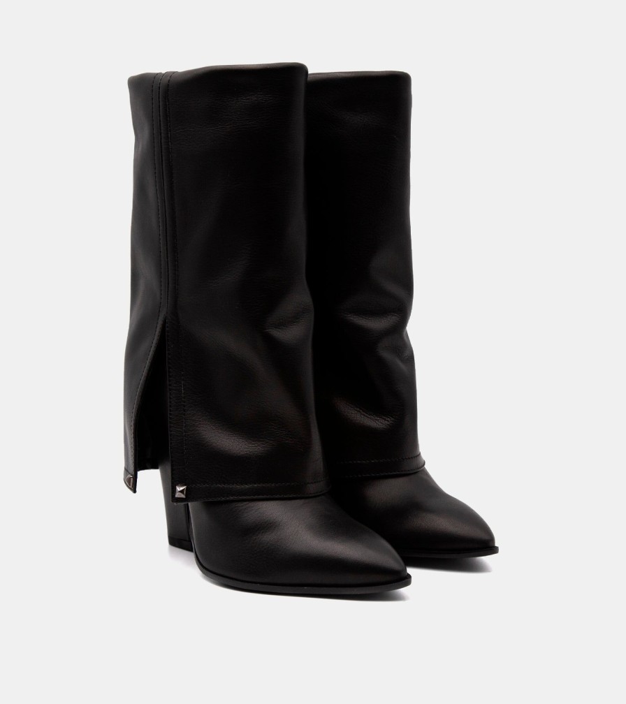 Boots GOLD | Black Nappa Boots