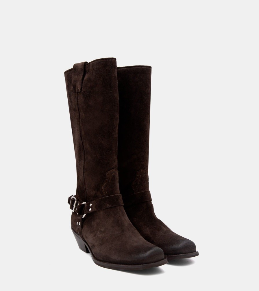 Texans Vu0026C | Dark Brown Suede Boots