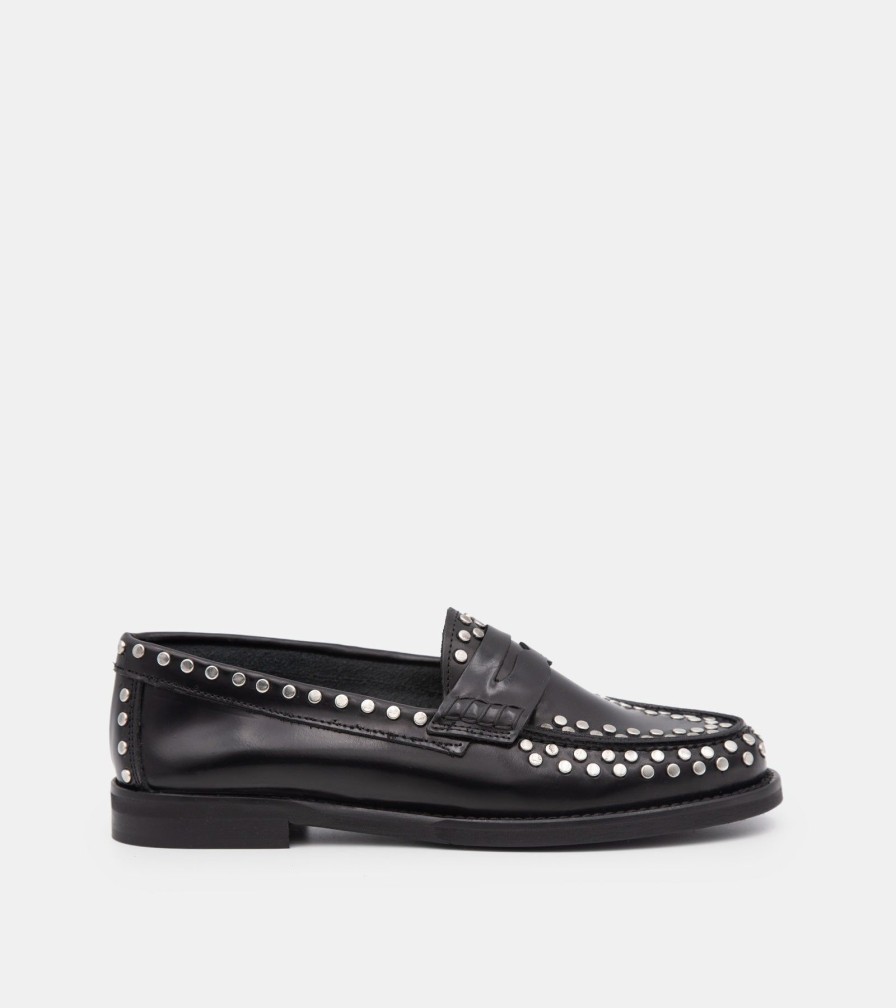 Moccasins VENI | Mocassini Borchie Nero