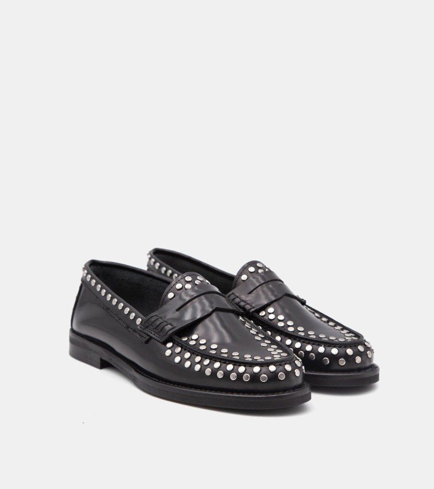 Moccasins VENI | Mocassini Borchie Nero