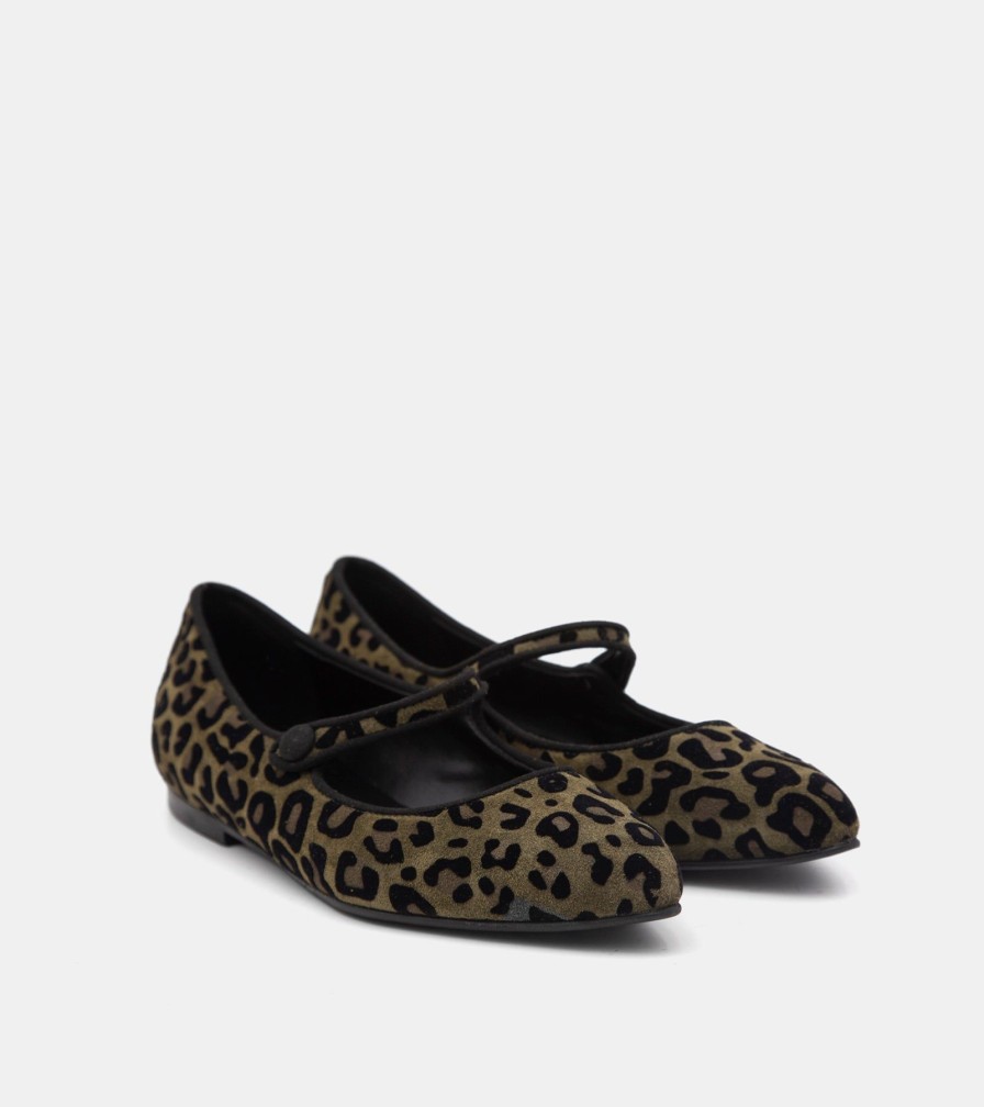 Dancers ESTER | Green Leopard Ballerinas