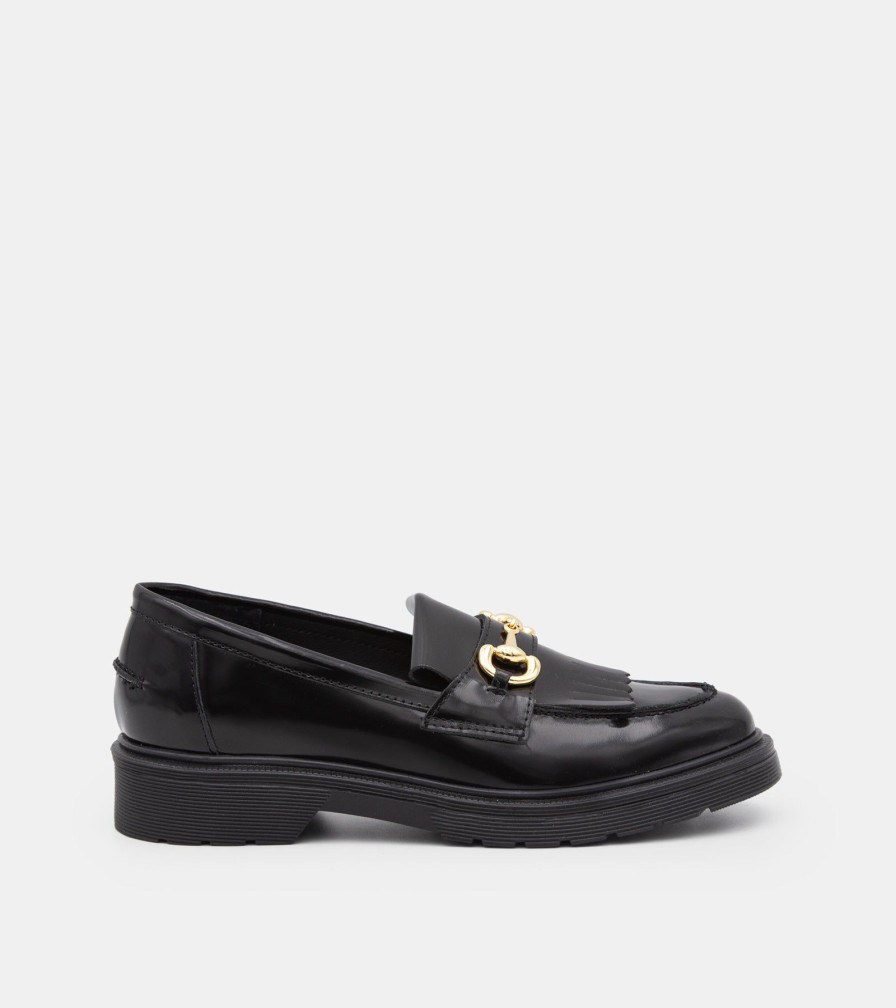 Moccasins JOAN | Black Brushed Loafers