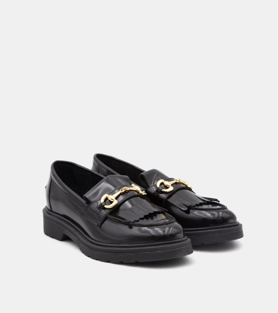 Moccasins JOAN | Black Brushed Loafers