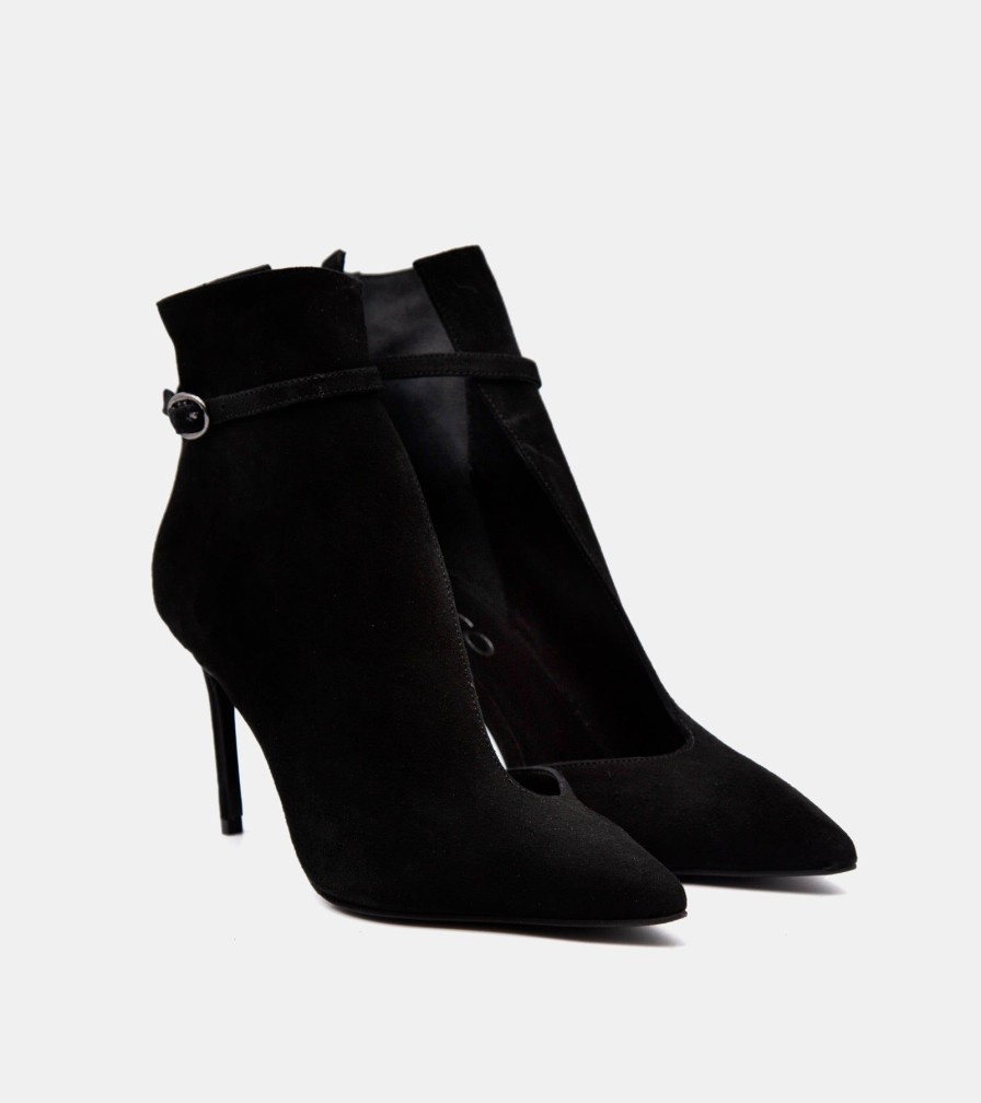 Ankle Boots GOLD | Black Suede Ankle Boots