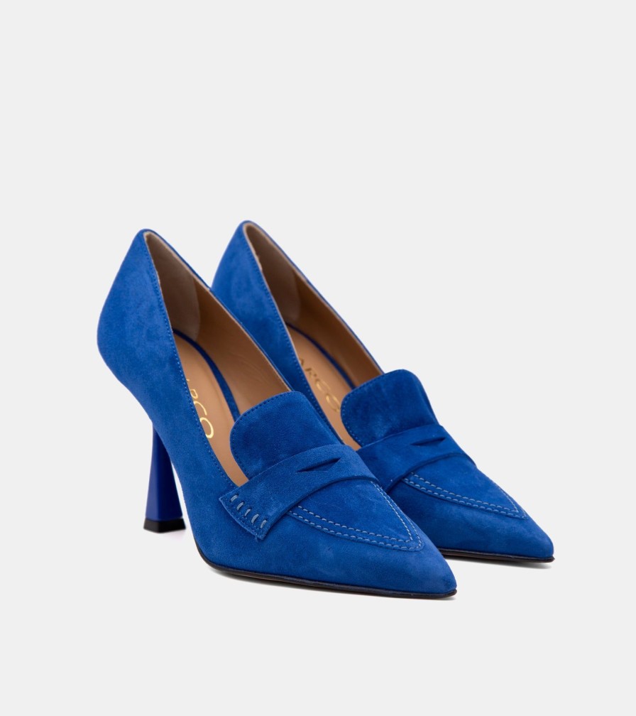 Pumps CRISPI | Blue Suede Decollete