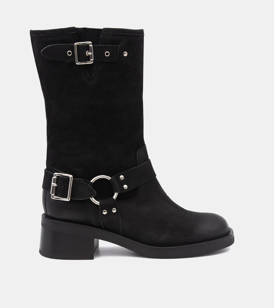 Ankle Boots Vu0026C | Biker Vitello Nero