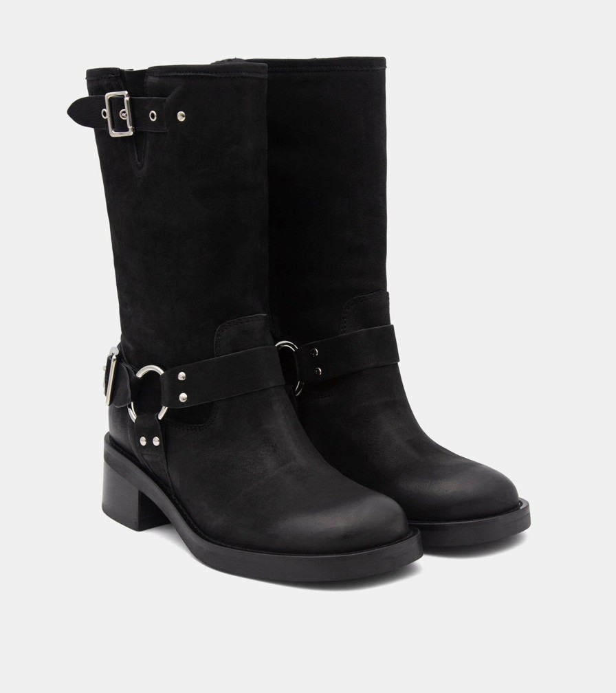 Ankle Boots Vu0026C | Biker Vitello Nero