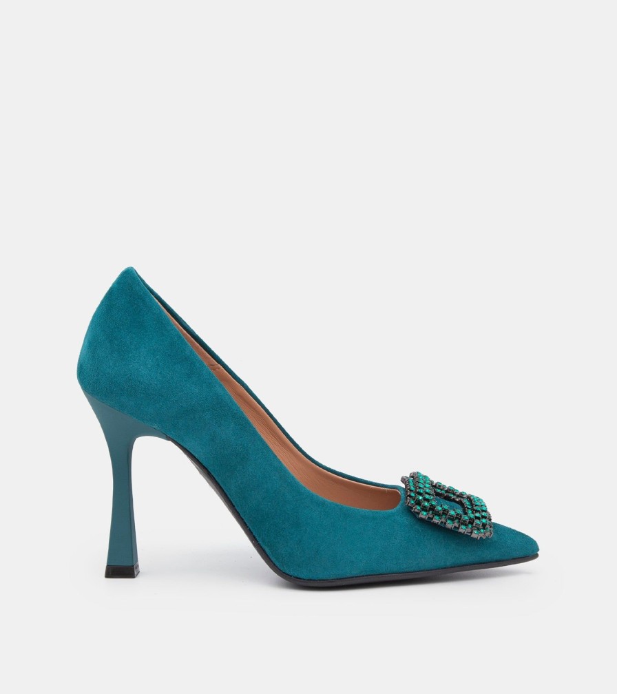 Pumps CANAPE | Petroleum Suede Decollete