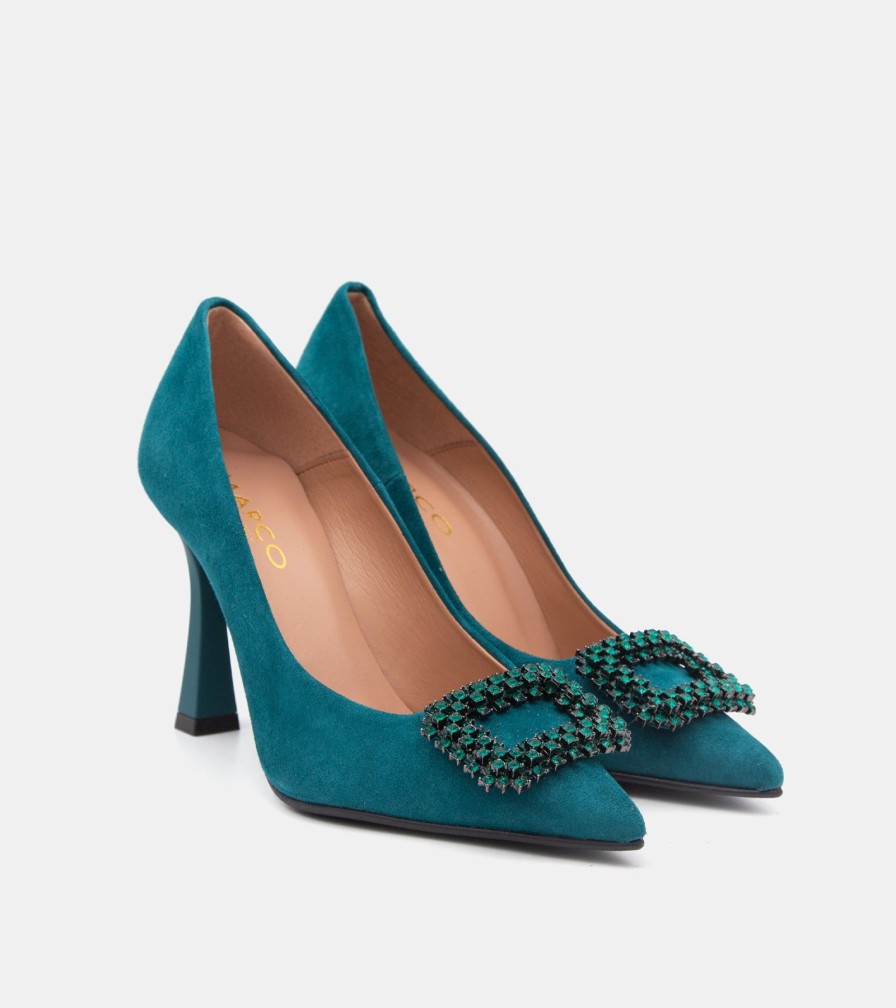 Pumps CANAPE | Petroleum Suede Decollete