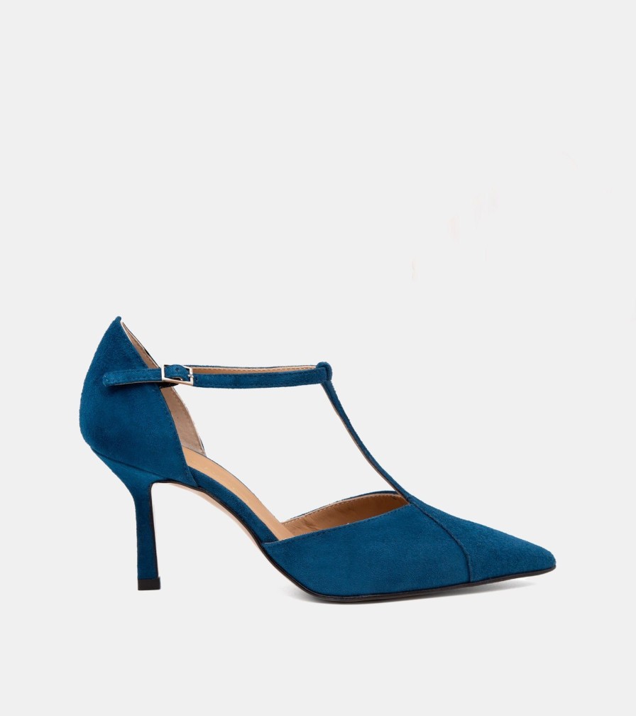 Pumps CRISPI | Petroleum Suede Decollete