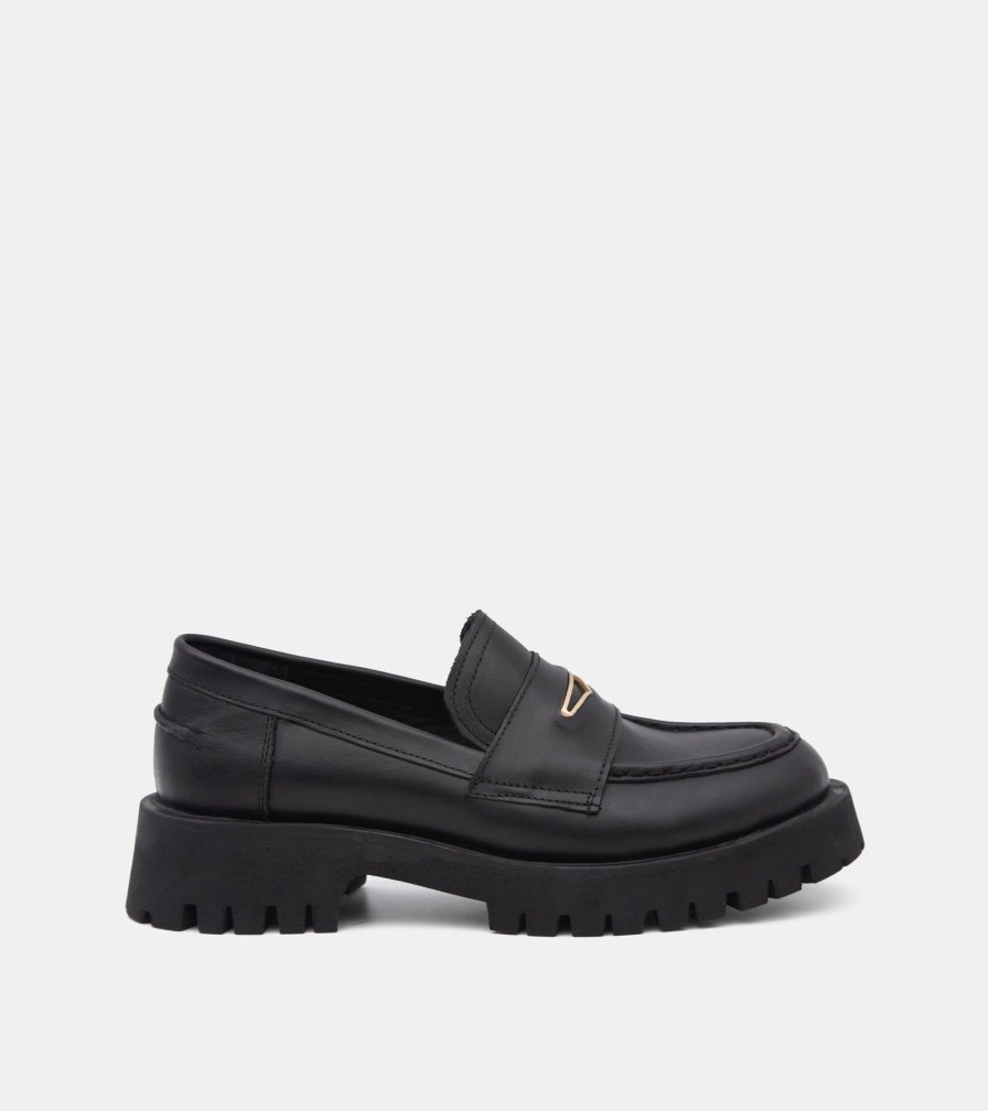 Moccasins PEOCHI | Mocassini Pelle Nero