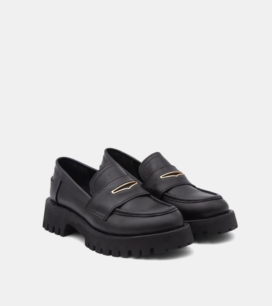 Moccasins PEOCHI | Mocassini Pelle Nero