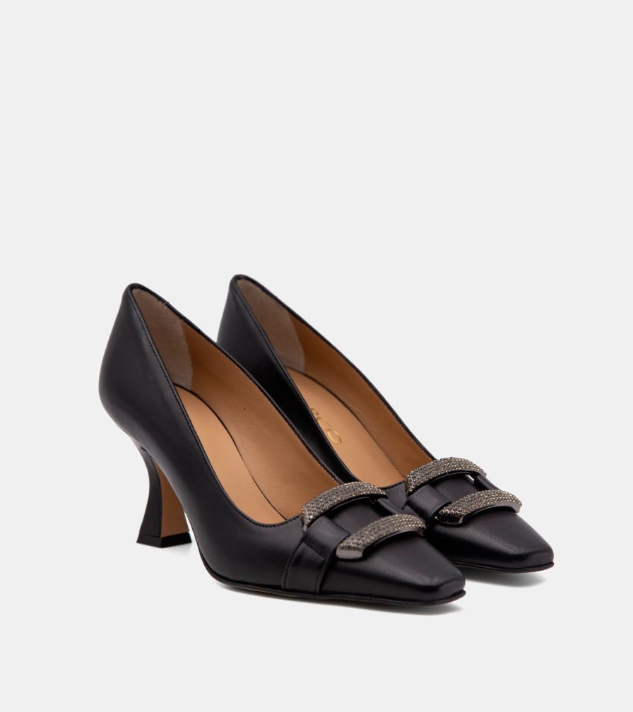 Pumps CRISPI | Black Nappa Decollete