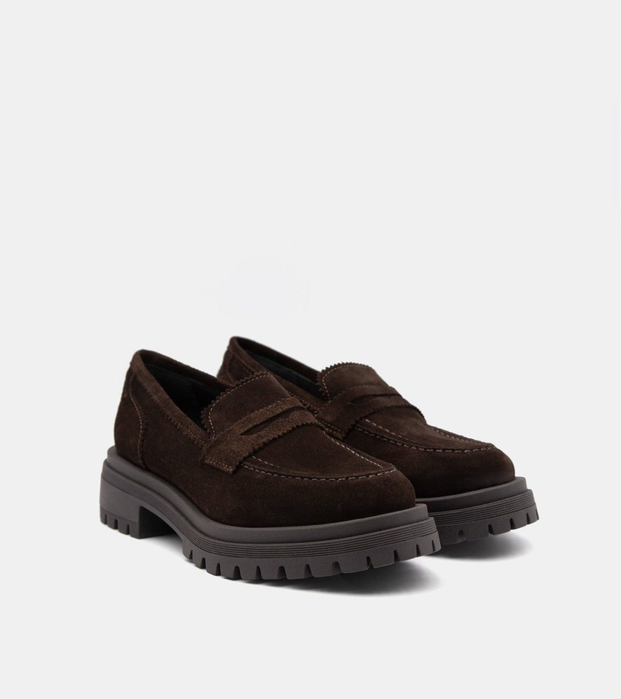 Moccasins CROWN | Brown Suede Loafers