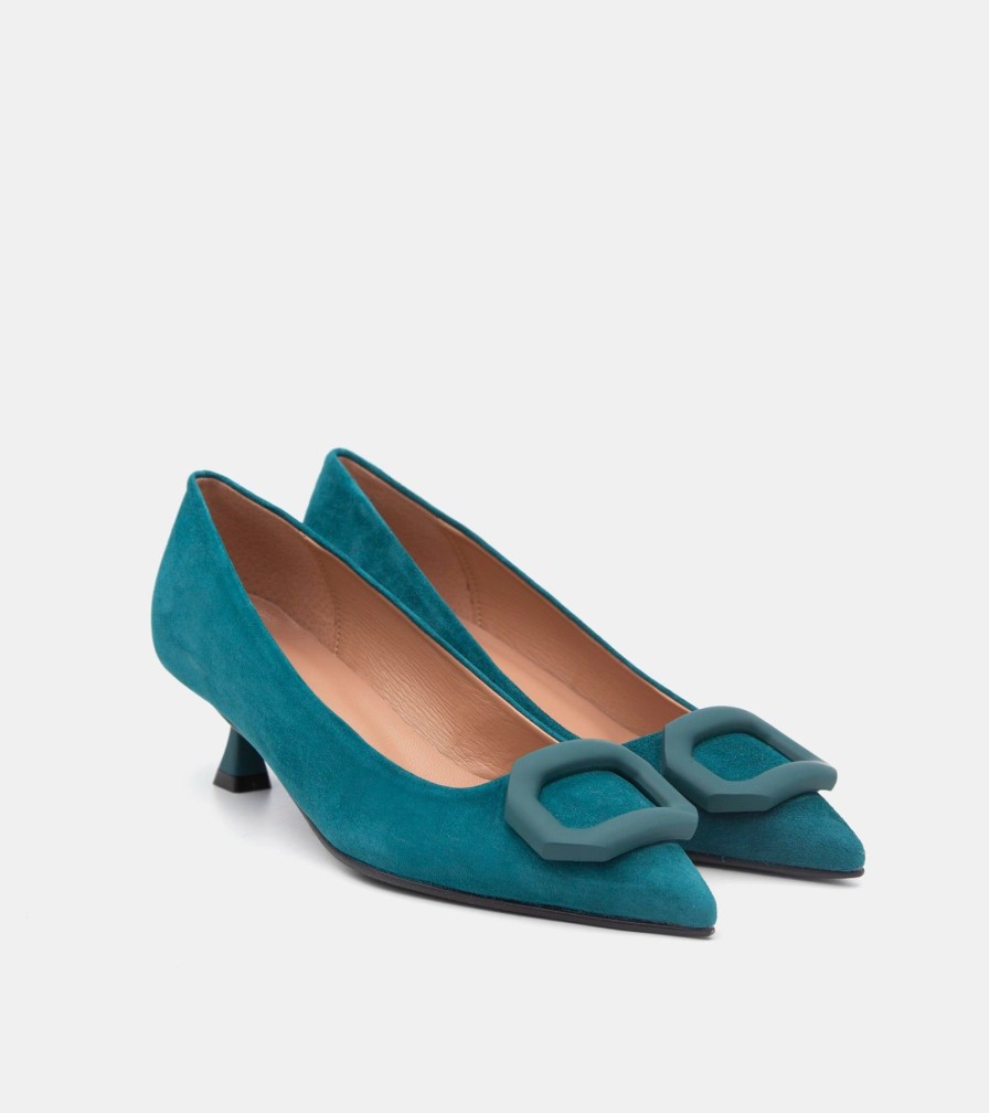 Pumps CANAPE | Petroleum Suede Decollete