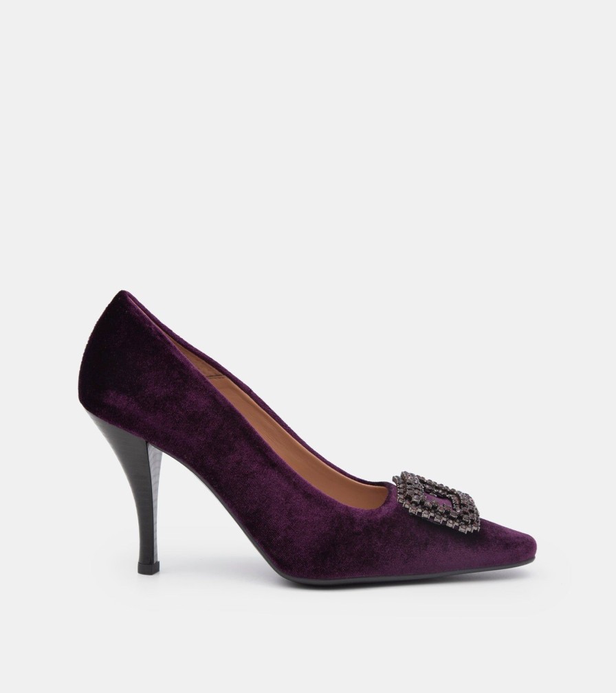 Pumps CANAPE | Plum Velvet Decollete