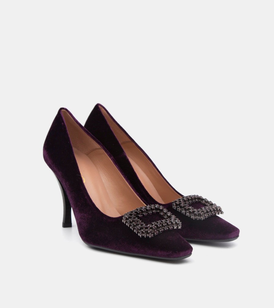 Pumps CANAPE | Plum Velvet Decollete