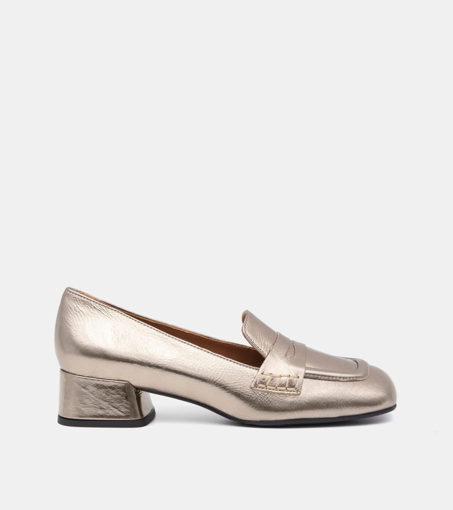 Moccasins MARTINA | Platinum Laminated Loafers