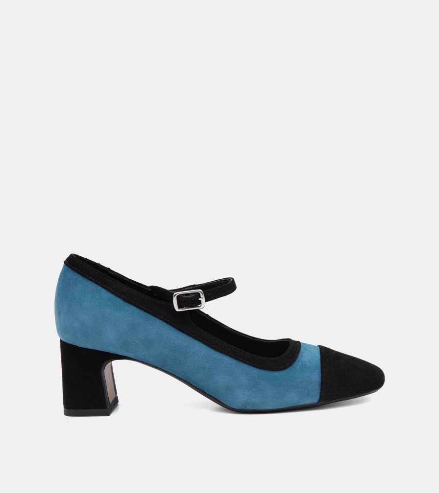 Pumps NOE | Teal Suede Decollete