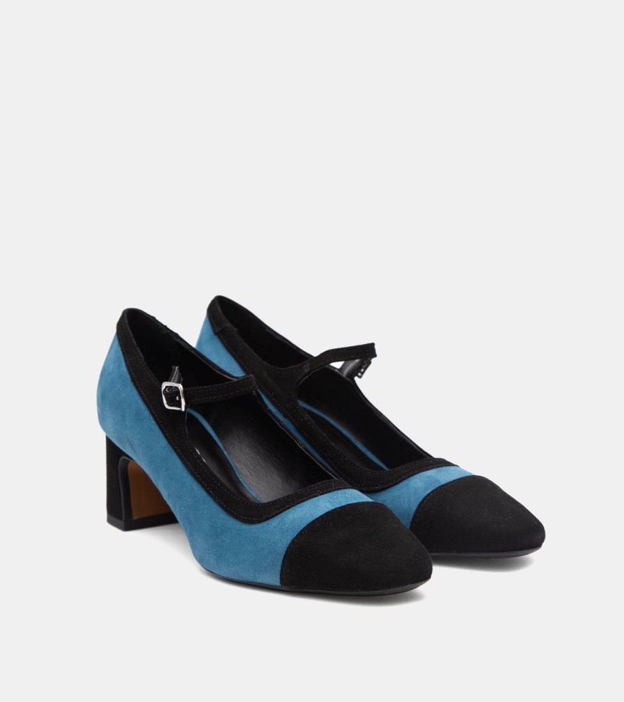 Pumps NOE | Teal Suede Decollete