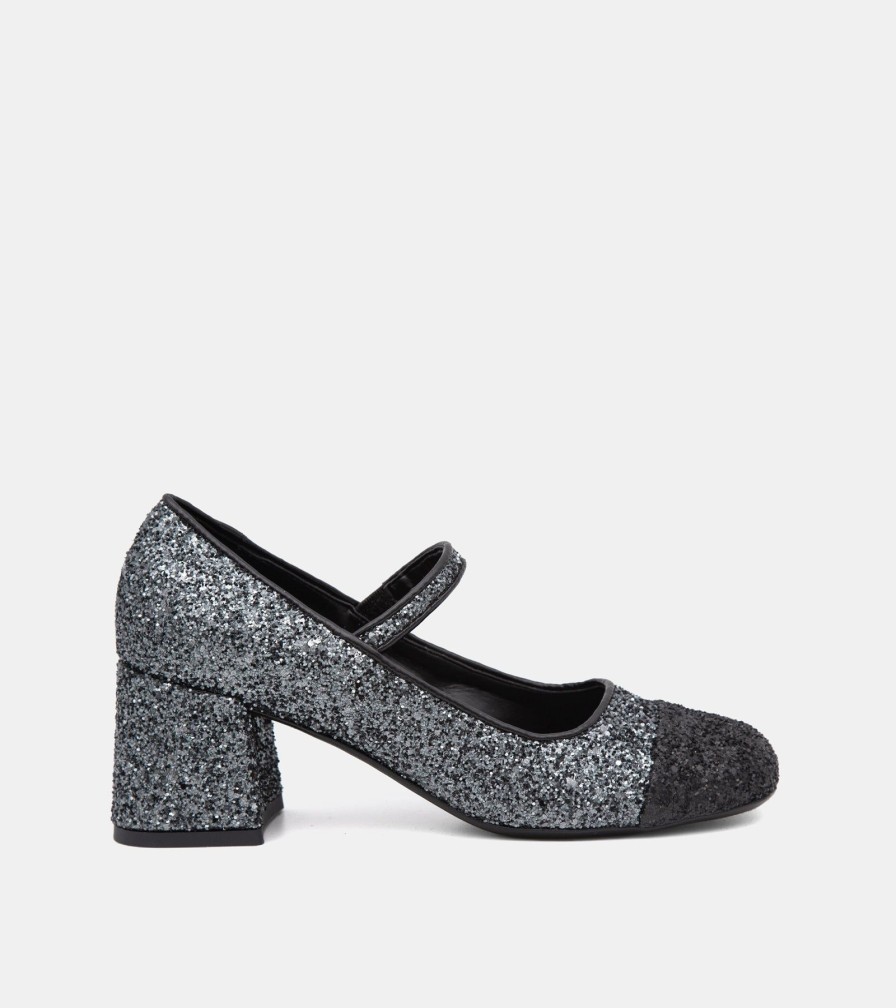 Pumps NOE | Black Glitter Decollete