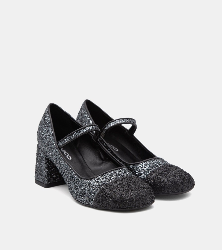 Pumps NOE | Black Glitter Decollete