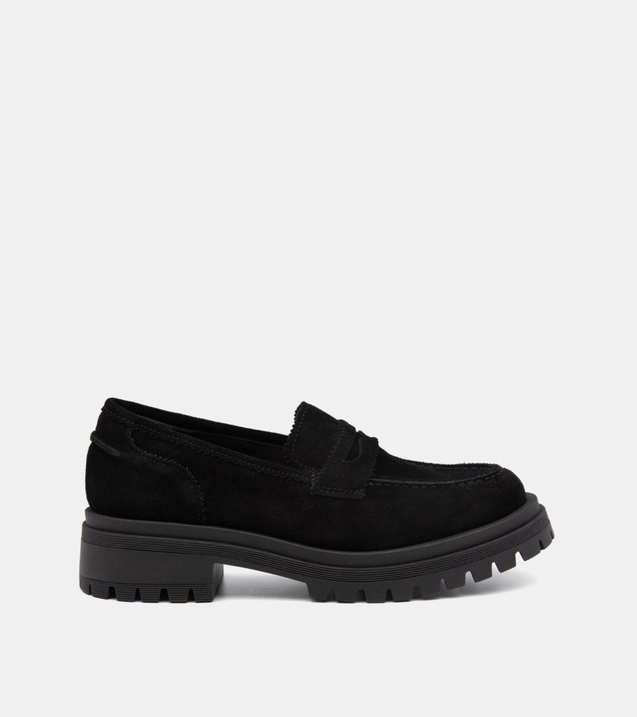 Moccasins CROWN | Black Suede Loafers