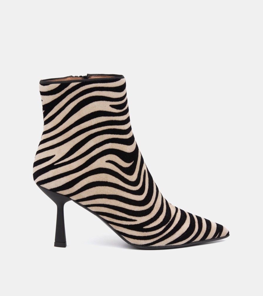 Ankle Boots MARTINA | Beige Zebra Ankle Boots