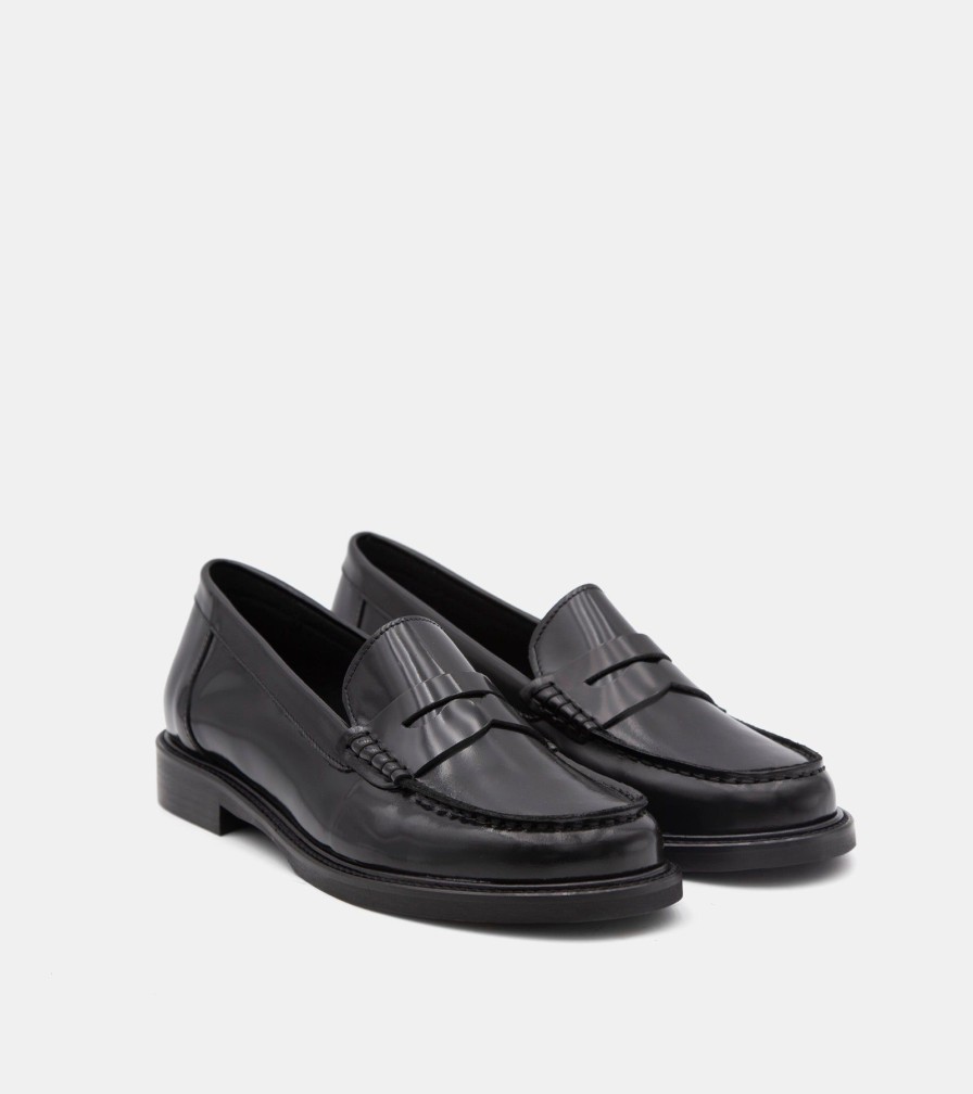 Moccasins LADYSHOES | Black Brushed Loafers