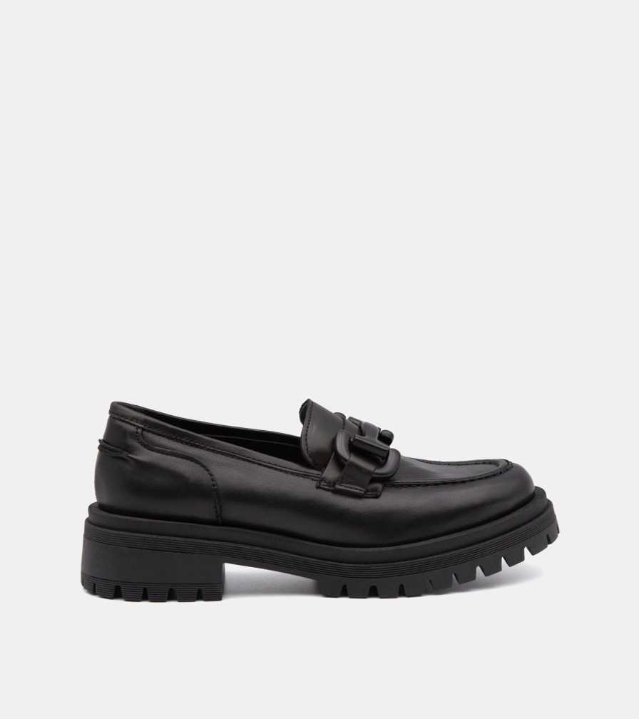 Moccasins CROWN | Black Nappa Loafers