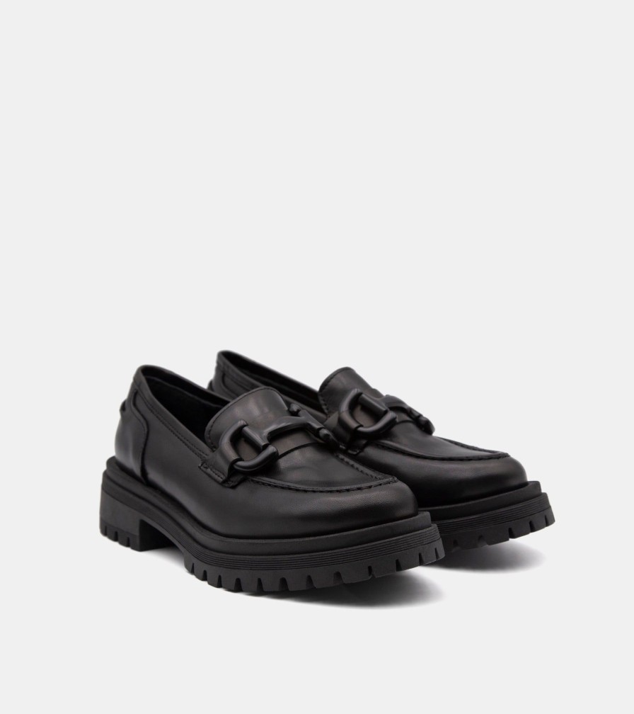 Moccasins CROWN | Black Nappa Loafers