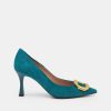 Pumps CANAPE | Petroleum Suede Decollete