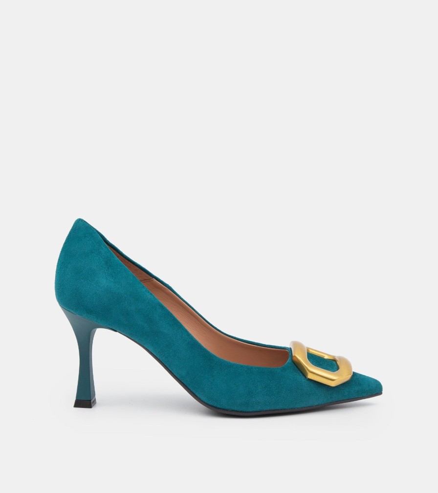 Pumps CANAPE | Petroleum Suede Decollete