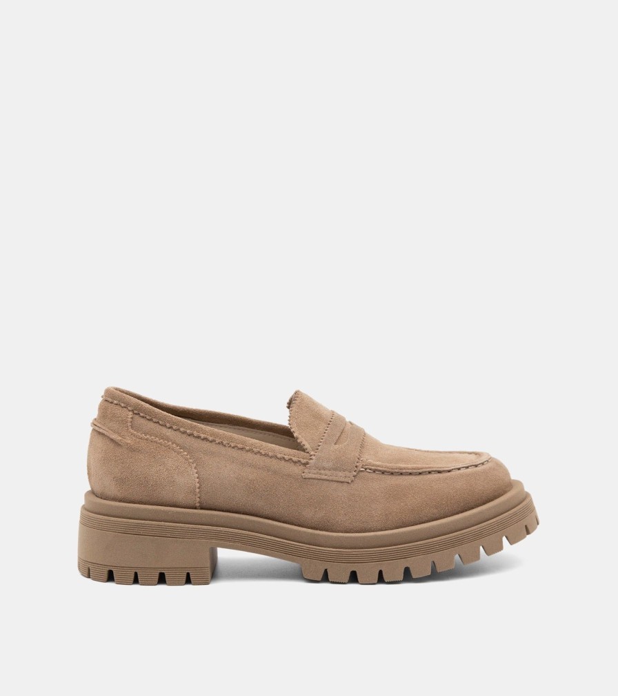 Moccasins CROWN | Beige Camoscio Mocassini