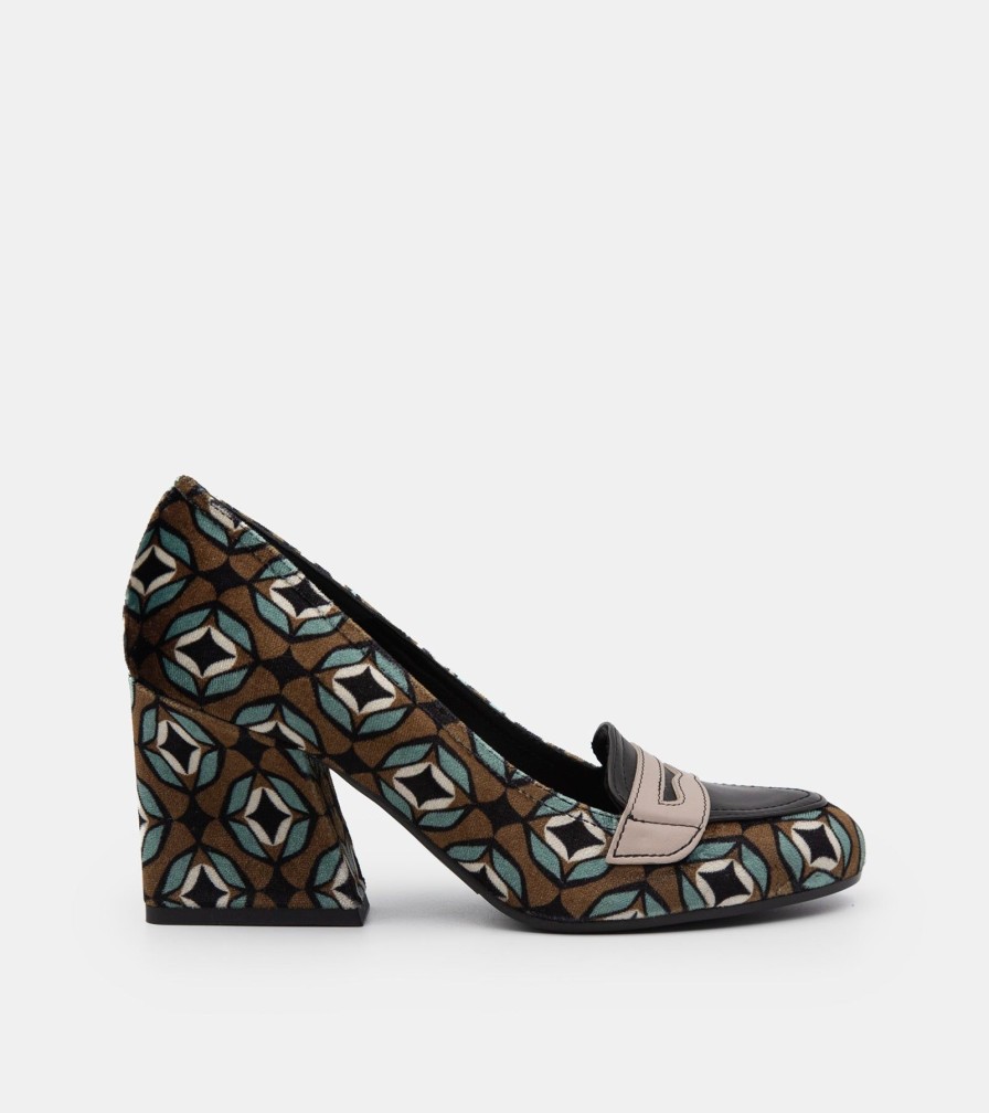 Pumps GOLD | Multicolor Velvet Decollete