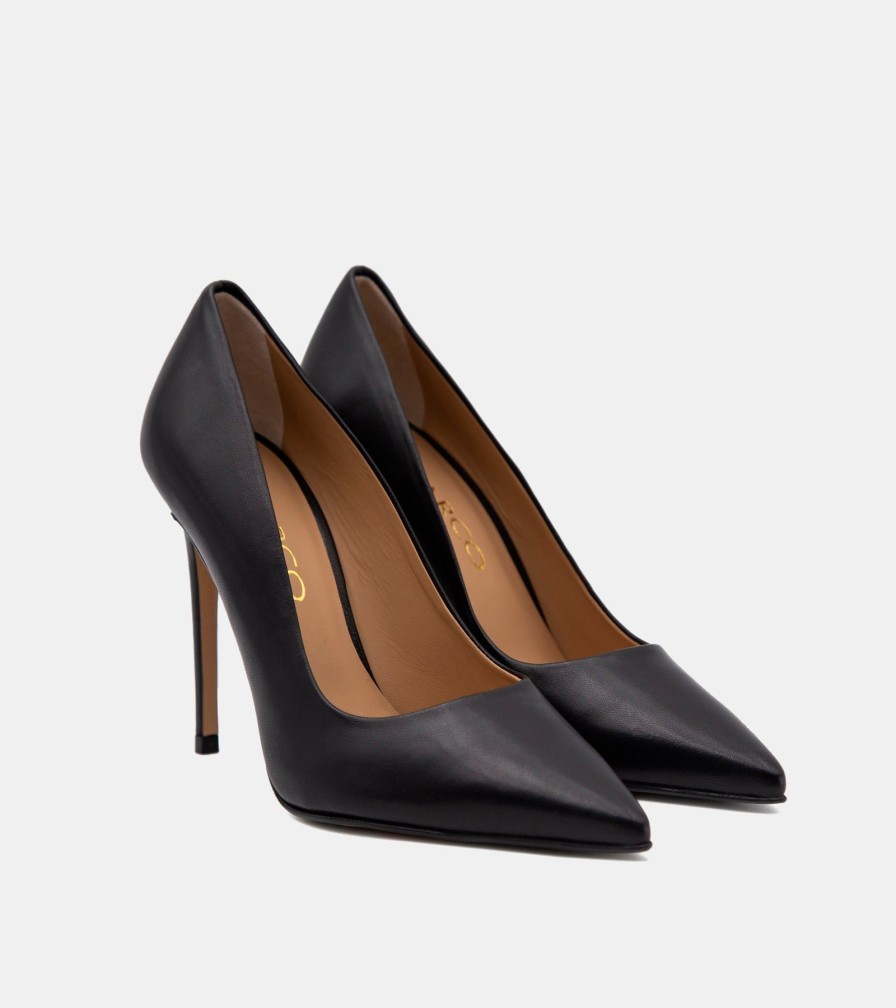 Pumps CRISPI | Black Nappa Decollete