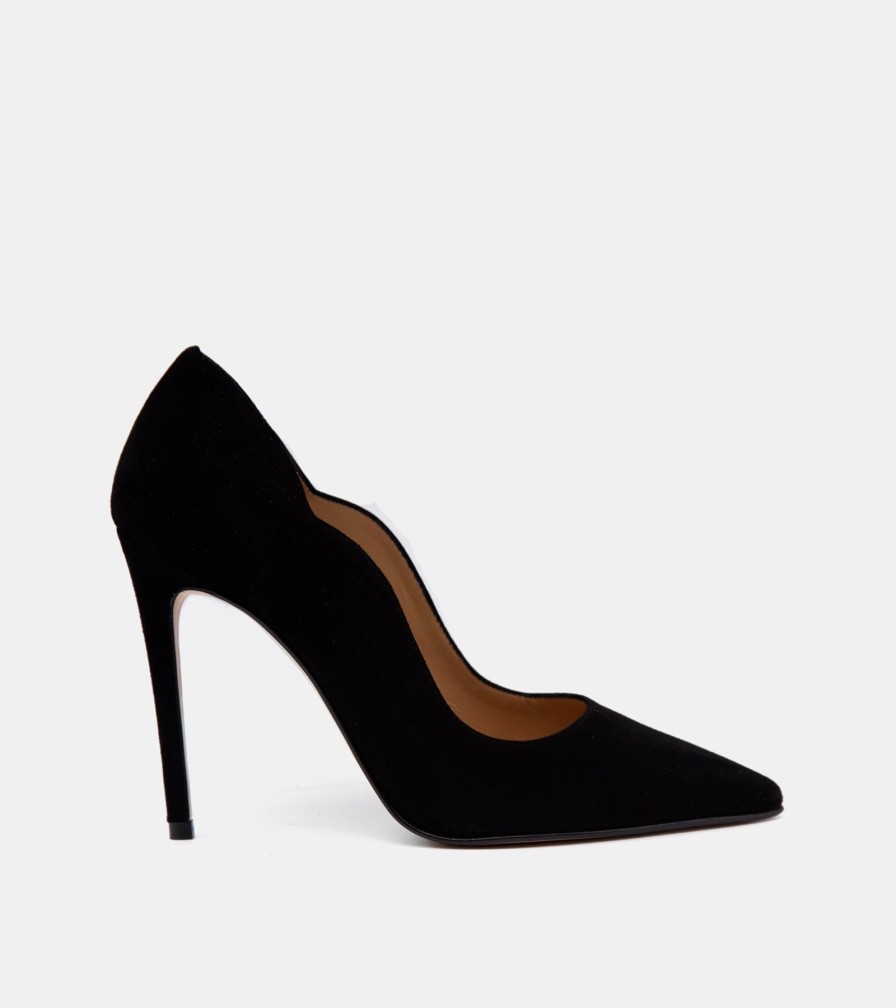 Pumps CRISPI | Black Suede Decollete