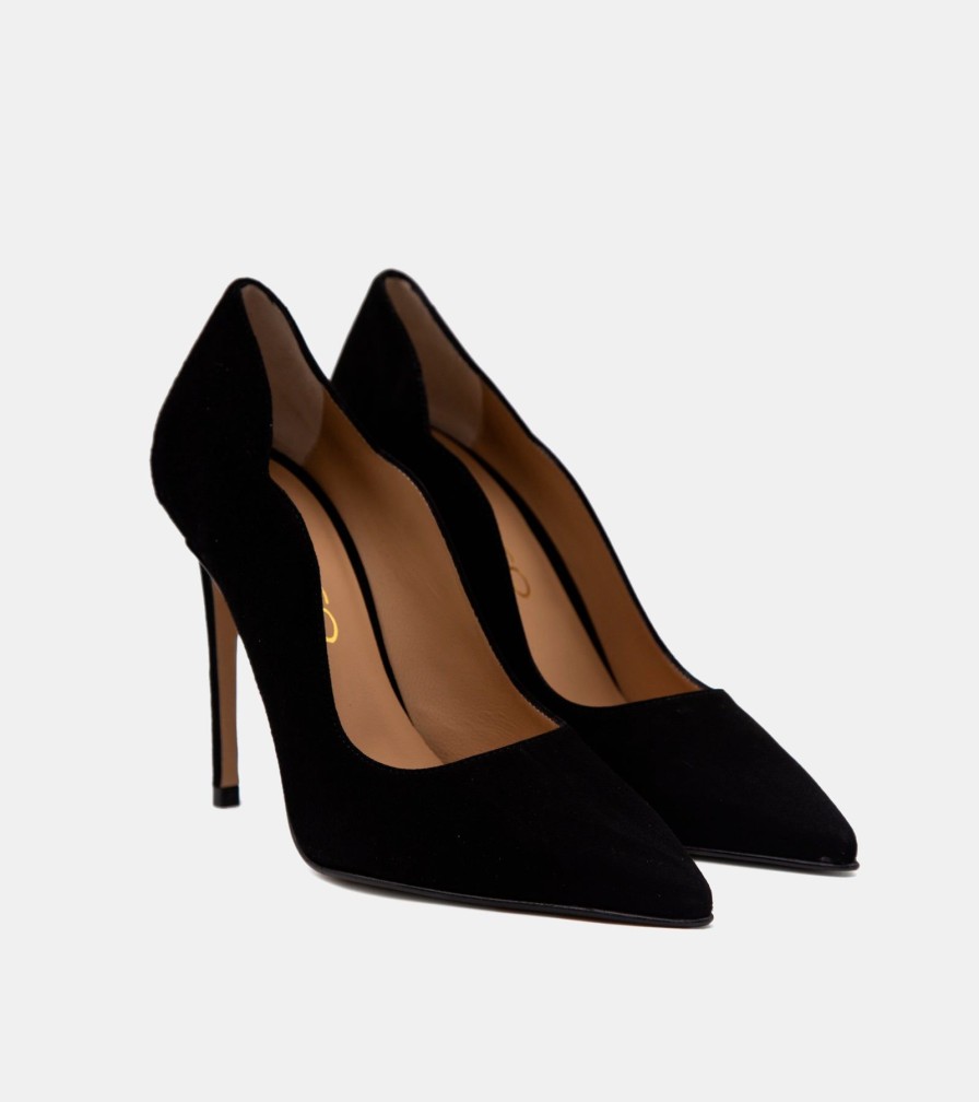 Pumps CRISPI | Black Suede Decollete