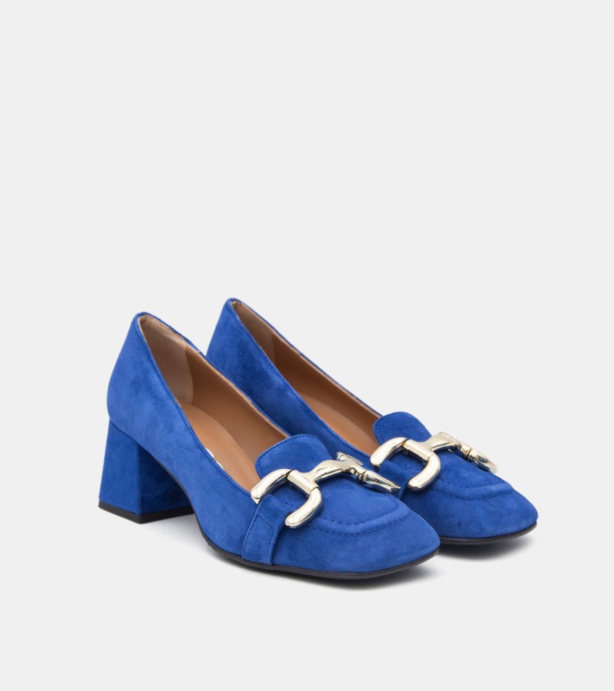 Moccasins MARTINA | Blue Suede Loafers