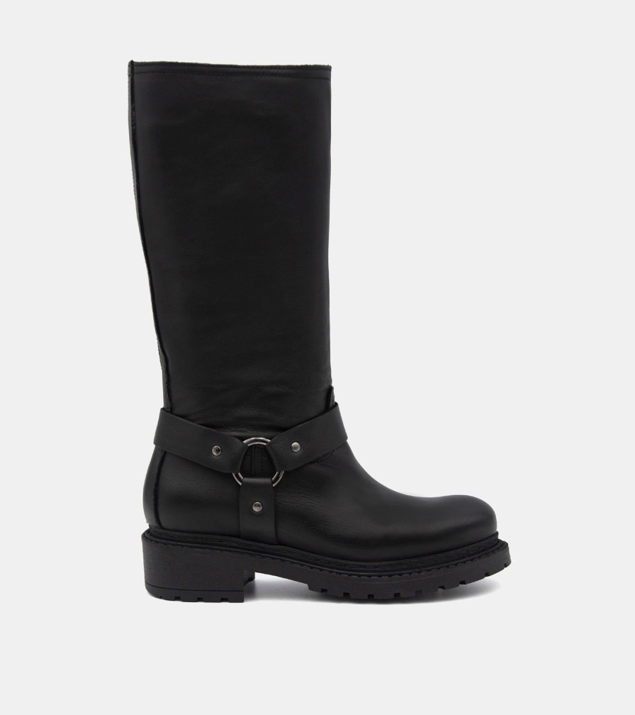 Boots PEZZELLA | Biker Vitello Nero