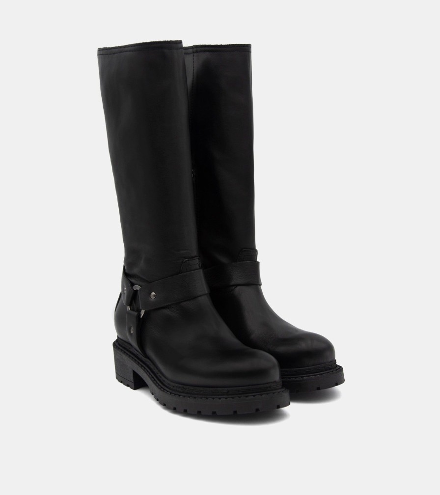 Boots PEZZELLA | Biker Vitello Nero