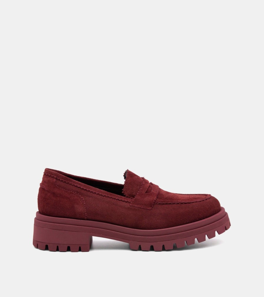 Moccasins CROWN | Bordeaux Suede Loafers