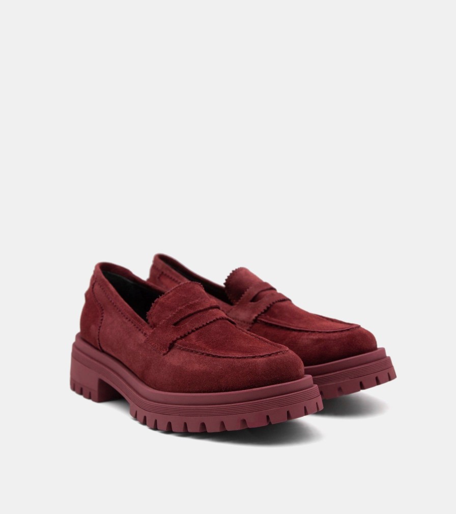 Moccasins CROWN | Bordeaux Suede Loafers