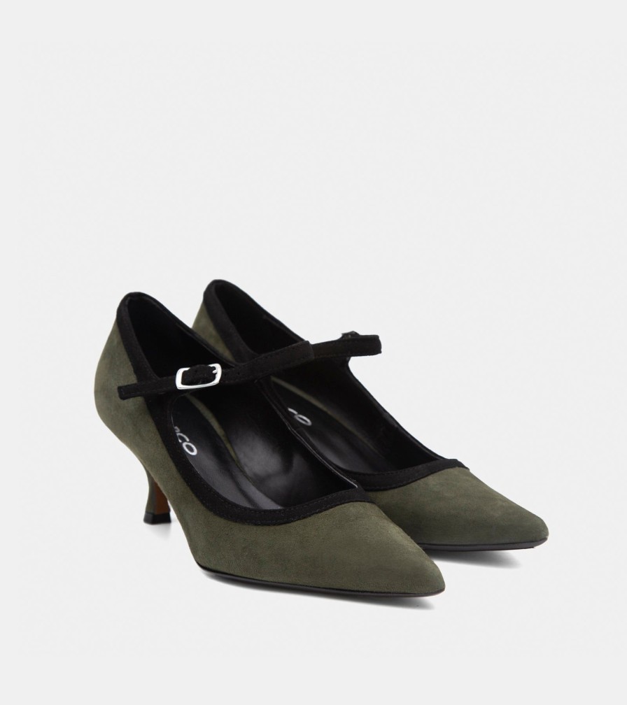 Pumps NOE | Green Suede Decollete