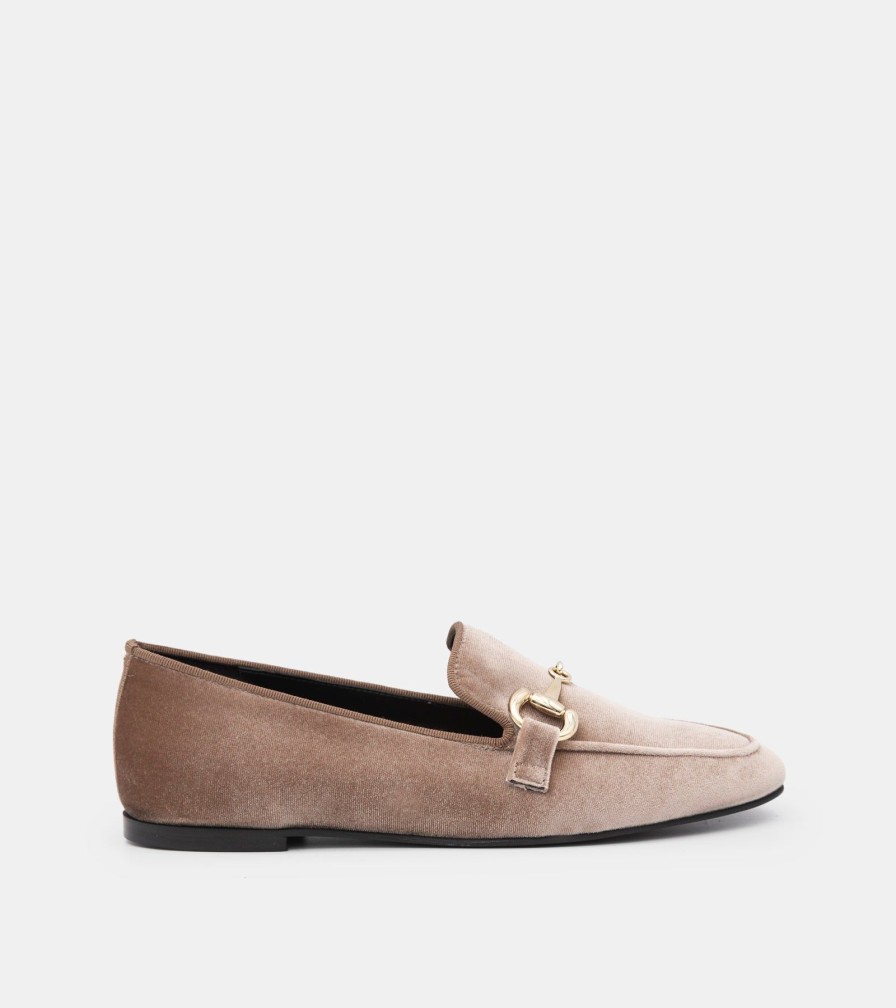 Moccasins ESTER | Walnut Velvet Loafers