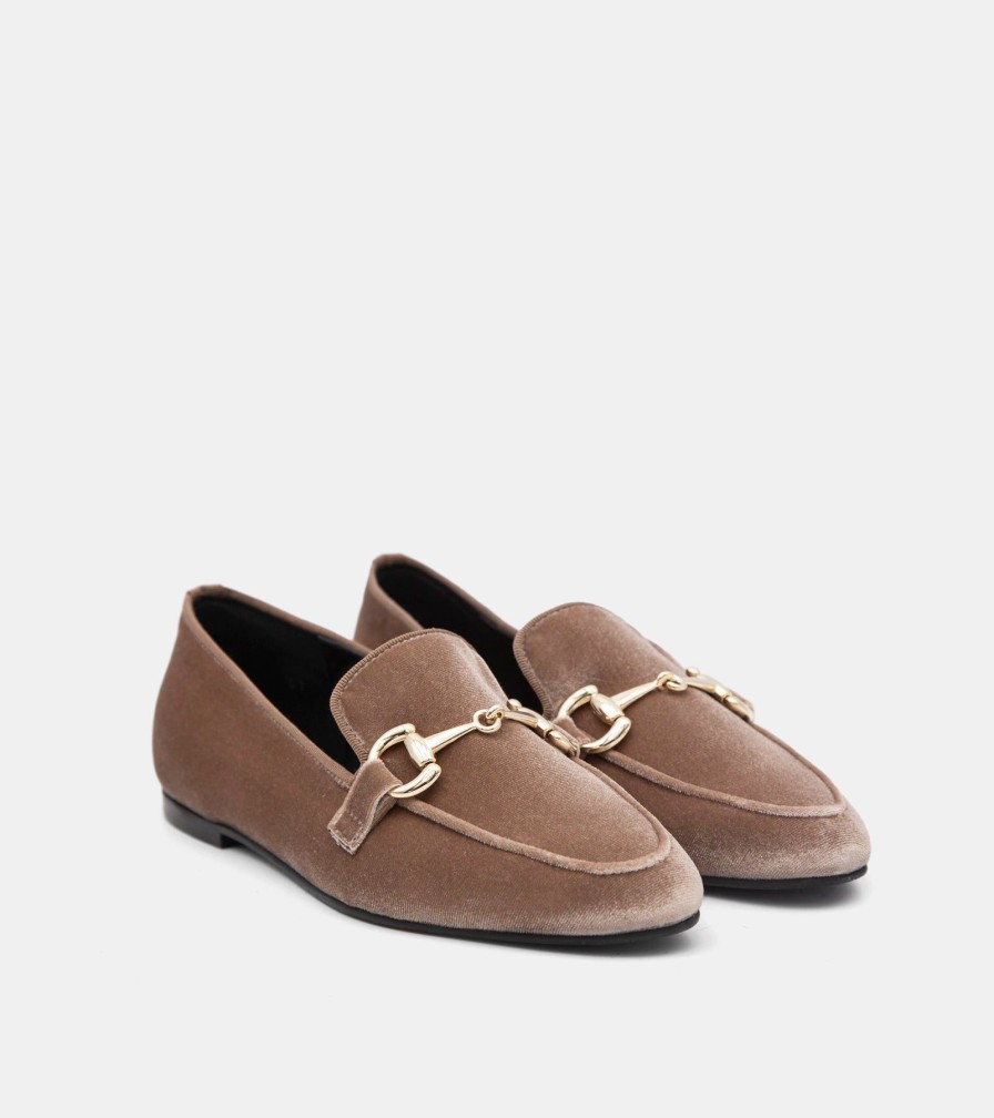 Moccasins ESTER | Walnut Velvet Loafers