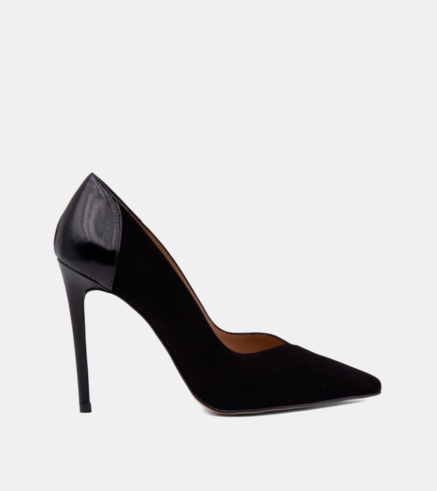 Pumps CRISPI | Black Suede Decollete